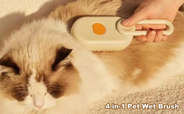 4-in-1 Pet Steam Brush for Shedding with Mist Spray And Handle Dog Spa Grooming Comb Steaming Hair Brush for Dogs And Cats