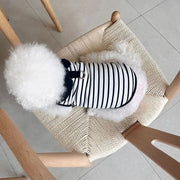 Pet Couple Outfits Cute Dog Striped T-shirts Breathable Thin Design Pet Skirt Soft Cat Lapel Dresses Spring Summer
