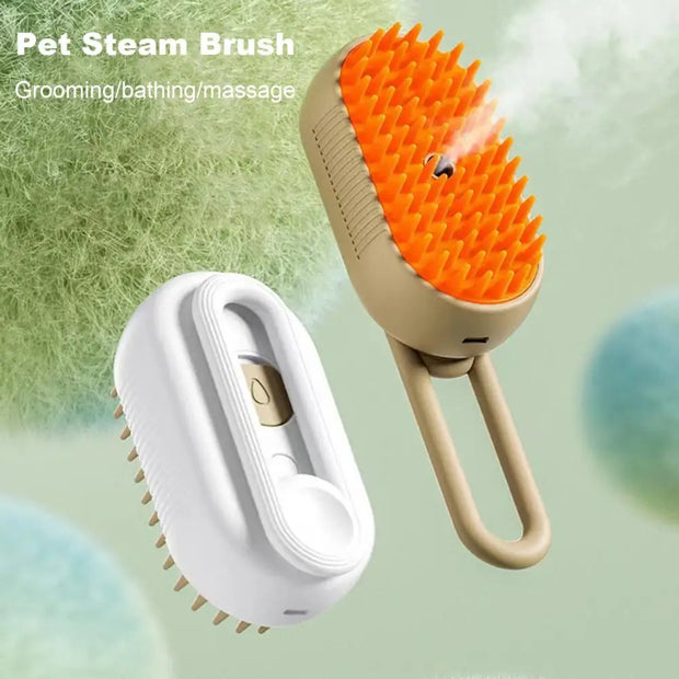 4-in-1 Pet Steam Brush for Shedding with Mist Spray And Handle Dog Spa Grooming Comb Steaming Hair Brush for Dogs And Cats