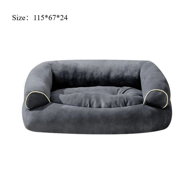 Winter Luxury Calming Dog Bed for Large Dogs Extra Large Plush Sofa Bed with Bolster Orthopedic Washable Pet Bed for Great Sleep