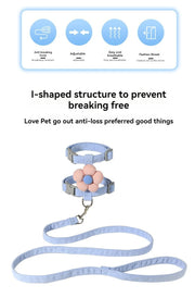 Cat Harness and Leash Sets Adjustable Dog Harness for Small Dog Leash Breashable Pet Harness Out Walking Dog Strap