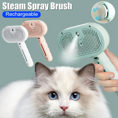 Rechargeable Steam Spray Dog Grooming Brush Dog Comb Pet Steam Massage Brush for Pet Hair Dogs Grooming Brush Dog Steam Brush