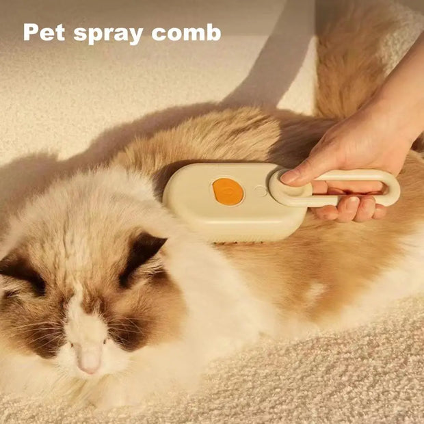 4-in-1 Pet Steam Brush for Shedding with Mist Spray And Handle Dog Spa Grooming Comb Steaming Hair Brush for Dogs And Cats
