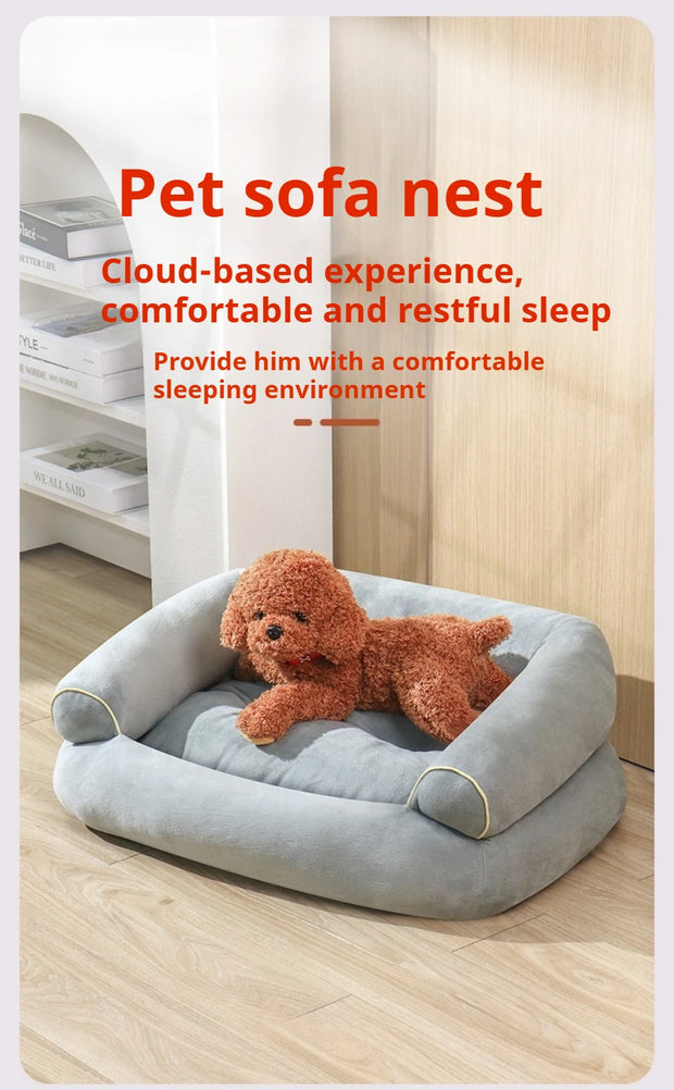 Winter Luxury Calming Dog Bed for Large Dogs Extra Large Plush Sofa Bed with Bolster Orthopedic Washable Pet Bed for Great Sleep