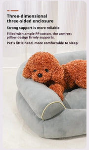 Winter Luxury Calming Dog Bed for Large Dogs Extra Large Plush Sofa Bed with Bolster Orthopedic Washable Pet Bed for Great Sleep