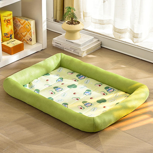 1 PC Summer Pet Cooling Pad Breathable Non-Slip Square Dog Nest for Pet Small Cats Dogs Print Summer Cooling Comfort Pet Bed Pad