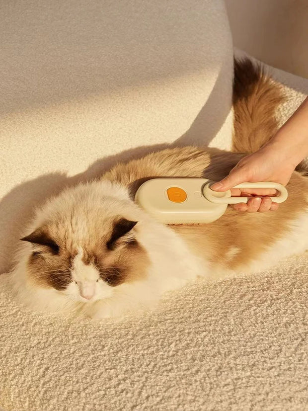 Electric Steam Grooming Brush - 3-in-1 Retractable Deshedding & Massage for Dogs/Cats, Summer Deep Clean Solution