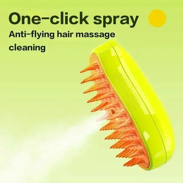 Steamy Brush for and Dog, Steam Brush, Sprayer for Massage, Pet Grooming Tool, Shedding Combs, 3 in 1