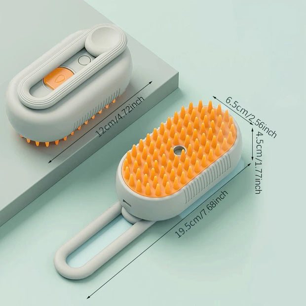 Electric Steam Grooming Brush - 3-in-1 Retractable Deshedding & Massage for Dogs/Cats, Summer Deep Clean Solution