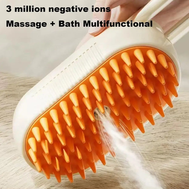 4-in-1 Pet Steam Brush for Shedding with Mist Spray And Handle Dog Spa Grooming Comb Steaming Hair Brush for Dogs And Cats
