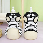 Pet Couple Outfits Cute Dog Striped T-shirts Breathable Thin Design Pet Skirt Soft Cat Lapel Dresses Spring Summer