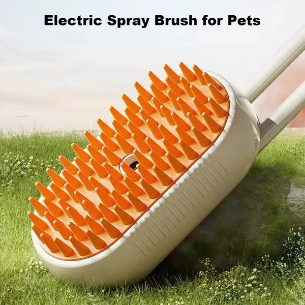 4-in-1 Pet Steam Brush for Shedding with Mist Spray And Handle Dog Spa Grooming Comb Steaming Hair Brush for Dogs And Cats