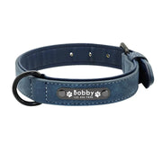Custom Text name Leather Dog Collar Personalized Name ID Tags  Dog Collars For Small Medium Large Dogs Pitbull Bulldog Beagle