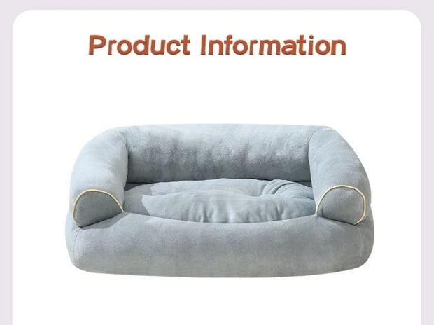 Winter Luxury Calming Dog Bed for Large Dogs Extra Large Plush Sofa Bed with Bolster Orthopedic Washable Pet Bed for Great Sleep