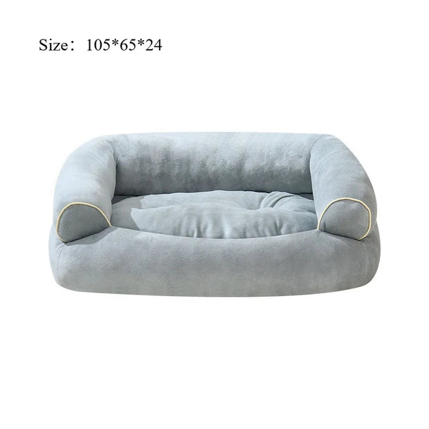 Winter Luxury Calming Dog Bed for Large Dogs Extra Large Plush Sofa Bed with Bolster Orthopedic Washable Pet Bed for Great Sleep