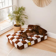 Handmade Plush Square Orthopedic Support with Pillow Large and Small Dog Beds Warm and Soft Dog Comfort Pads Pet Mattresses