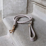 PU Leather Alloy Dog Collar Durable Fashion Knitted Traction Rope for Medium Dogs Outdoor Walking Accessories