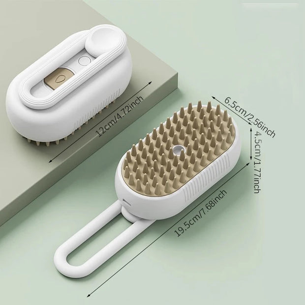 Electric Steam Grooming Brush - 3-in-1 Retractable Deshedding & Massage for Dogs/Cats, Summer Deep Clean Solution