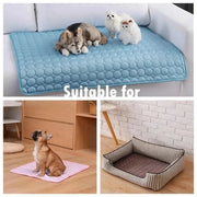 Pet Cooling Mat for Dogs,Dog Self Cooling Pad, Ice Silk Self Cooling Mat Sleep Pad Foldable Summer Cool Mat Blanket for Cats