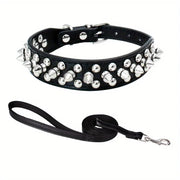 Dog Collar Leather Stylish and Durable Leash Medium Harness Dogs Backpack Collars Harnesses Wears Necklaces