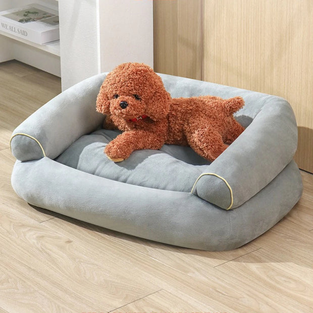 Winter Luxury Calming Dog Bed for Large Dogs Extra Large Plush Sofa Bed with Bolster Orthopedic Washable Pet Bed for Great Sleep