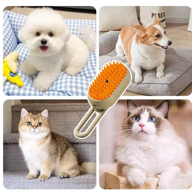 Steam Brush Cat Brush Cats Vaporizer Pet Hair Brush Remover Pets Cleaning Steamy Spray Massage Comb 3in1 Grooming Supplies