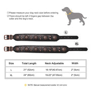 Genuine Leather Dog Collar Cool Spiked Studded Dog Collars Adjustable Pet Necklace for Medium Dogs French Bulldog Labrador