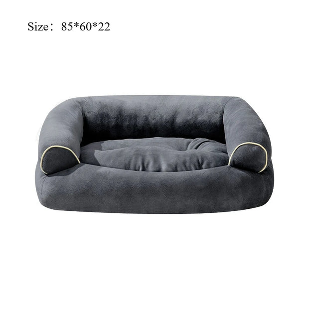 Winter Luxury Calming Dog Bed for Large Dogs Extra Large Plush Sofa Bed with Bolster Orthopedic Washable Pet Bed for Great Sleep