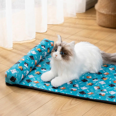 Pet Dog Pillow Cooling Mat Pad Summer Dogs Cats Ice Silk Cooling Blanket Cushion Pet Accessories