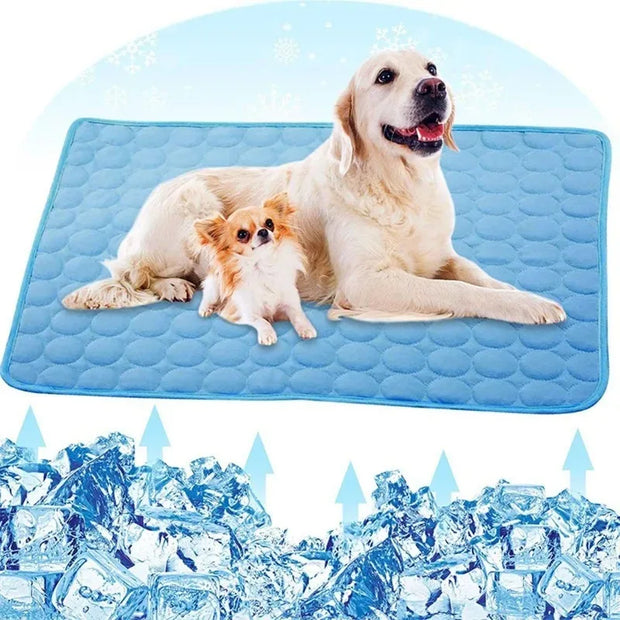 Pet Cooling Mat for Dogs,Dog Self Cooling Pad, Ice Silk Self Cooling Mat Sleep Pad Foldable Summer Cool Mat Blanket for Cats