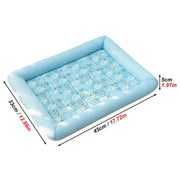 1 PC Summer Pet Cooling Pad Breathable Non-Slip Square Dog Nest for Pet Small Cats Dogs Print Summer Cooling Comfort Pet Bed Pad