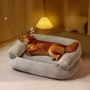 Winter Luxury Calming Dog Bed for Large Dogs Extra Large Plush Sofa Bed with Bolster Orthopedic Washable Pet Bed for Great Sleep
