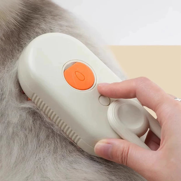 Electric Steam Grooming Brush - 3-in-1 Retractable Deshedding & Massage for Dogs/Cats, Summer Deep Clean Solution