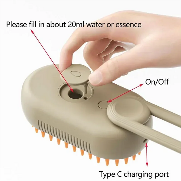 Steam Brush Cat Brush Cats Vaporizer Pet Hair Brush Remover Pets Cleaning Steamy Spray Massage Comb 3in1 Grooming Supplies