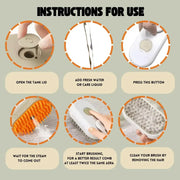 Steam Brush Cat Brush Cats Vaporizer Pet Hair Brush Remover Pets Cleaning Steamy Spray Massage Comb 3in1 Grooming Supplies