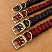 Cow Leather Dog Collar Genuine Leather Big Dog Collars Labrador Pet Collars Accessories for Medium Large Dogs German Shepherd