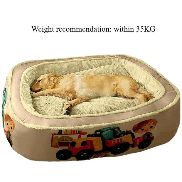 Warm Winter Large Dogs Beds Luxury Sofa Soft Dog Orthopedic Bed Disassembled Washed Medium Dogs Beds All Seasons Pet Supplies