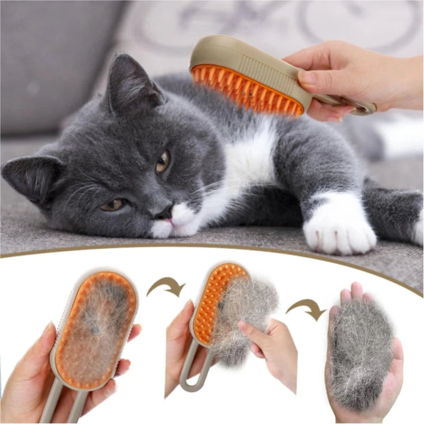 Steam Brush Cat Brush Cats Vaporizer Pet Hair Brush Remover Pets Cleaning Steamy Spray Massage Comb 3in1 Grooming Supplies