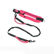 Hands Free Waist Leash for Dog Walking Running Hiking with Zipper Pouch, Adjustable Belt, Dual Padded Handles, Reflective Bungee
