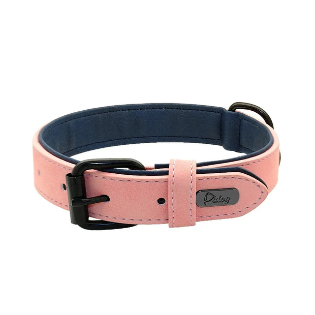 Custom Text name Leather Dog Collar Personalized Name ID Tags  Dog Collars For Small Medium Large Dogs Pitbull Bulldog Beagle