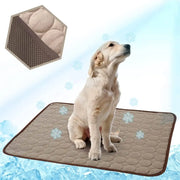 Pet Cooling Mat for Dogs,Dog Self Cooling Pad, Ice Silk Self Cooling Mat Sleep Pad Foldable Summer Cool Mat Blanket for Cats