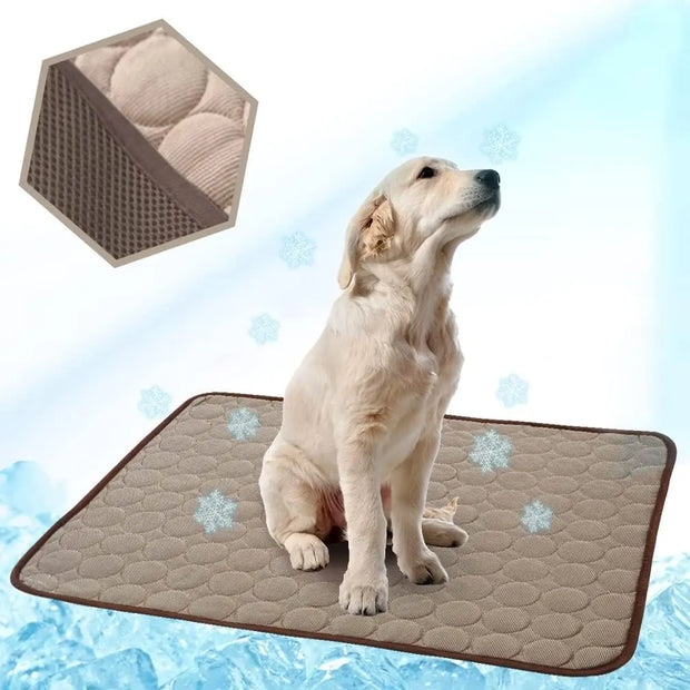 Pet Cooling Mat for Dogs,Dog Self Cooling Pad, Ice Silk Self Cooling Mat Sleep Pad Foldable Summer Cool Mat Blanket for Cats