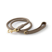 PU Leather Alloy Dog Collar Durable Fashion Knitted Traction Rope for Medium Dogs Outdoor Walking Accessories