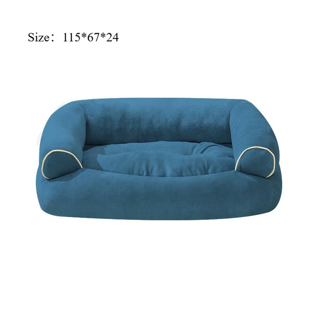 Winter Luxury Calming Dog Bed for Large Dogs Extra Large Plush Sofa Bed with Bolster Orthopedic Washable Pet Bed for Great Sleep