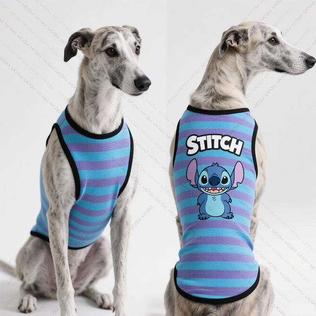 Pet Dog Clothing Set Vests and T-Shirts Breathable and Cool Summer Apparel Brand Stitch IP Licensed Patterns Cute Pet