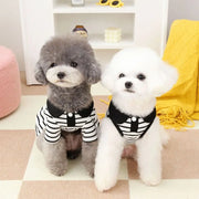 Pet Couple Outfits Cute Dog Striped T-shirts Breathable Thin Design Pet Skirt Soft Cat Lapel Dresses Spring Summer