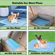 Pet Cooling Mat for Dogs,Dog Self Cooling Pad, Ice Silk Self Cooling Mat Sleep Pad Foldable Summer Cool Mat Blanket for Cats
