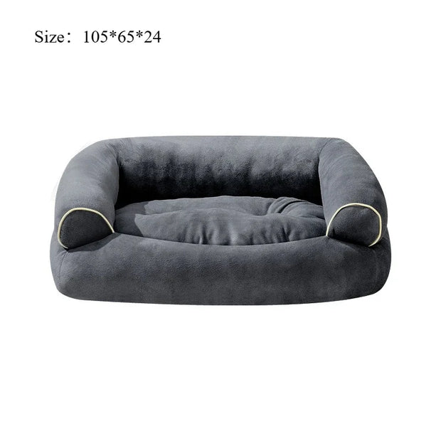 Winter Luxury Calming Dog Bed for Large Dogs Extra Large Plush Sofa Bed with Bolster Orthopedic Washable Pet Bed for Great Sleep