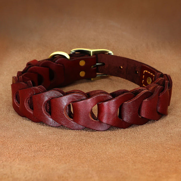 Cow Leather Dog Collar Genuine Leather Big Dog Collars Labrador Pet Collars Accessories for Medium Large Dogs German Shepherd