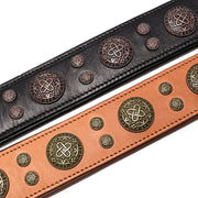Genuine Leather Dog Collar Cool Spiked Studded Dog Collars Adjustable Pet Necklace for Medium Dogs French Bulldog Labrador